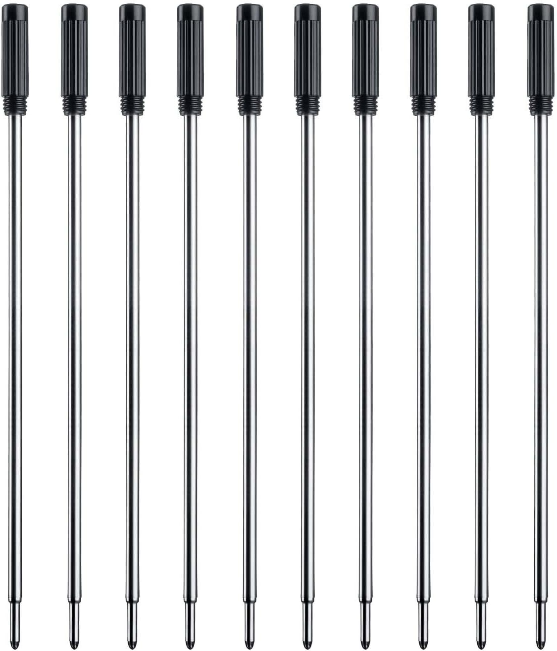 Black Ink Refills (10pcs), Replaceable Pens Refills, 1mm Medium Tip - Black