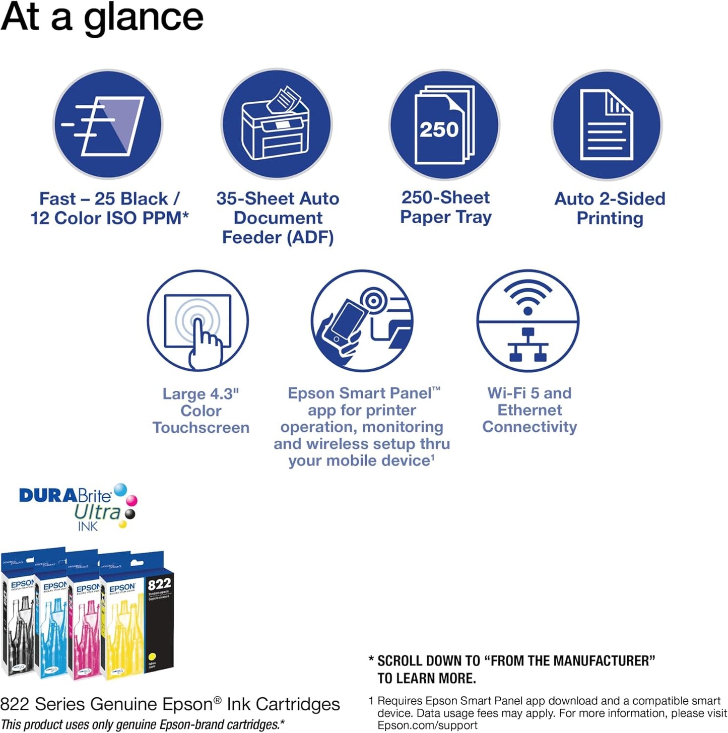 Epson® Workforce® Pro WF-4820 Wireless All-in-One Printer and EcoTank ET-2400 Cartridge-Free Supertank Printer Bundle