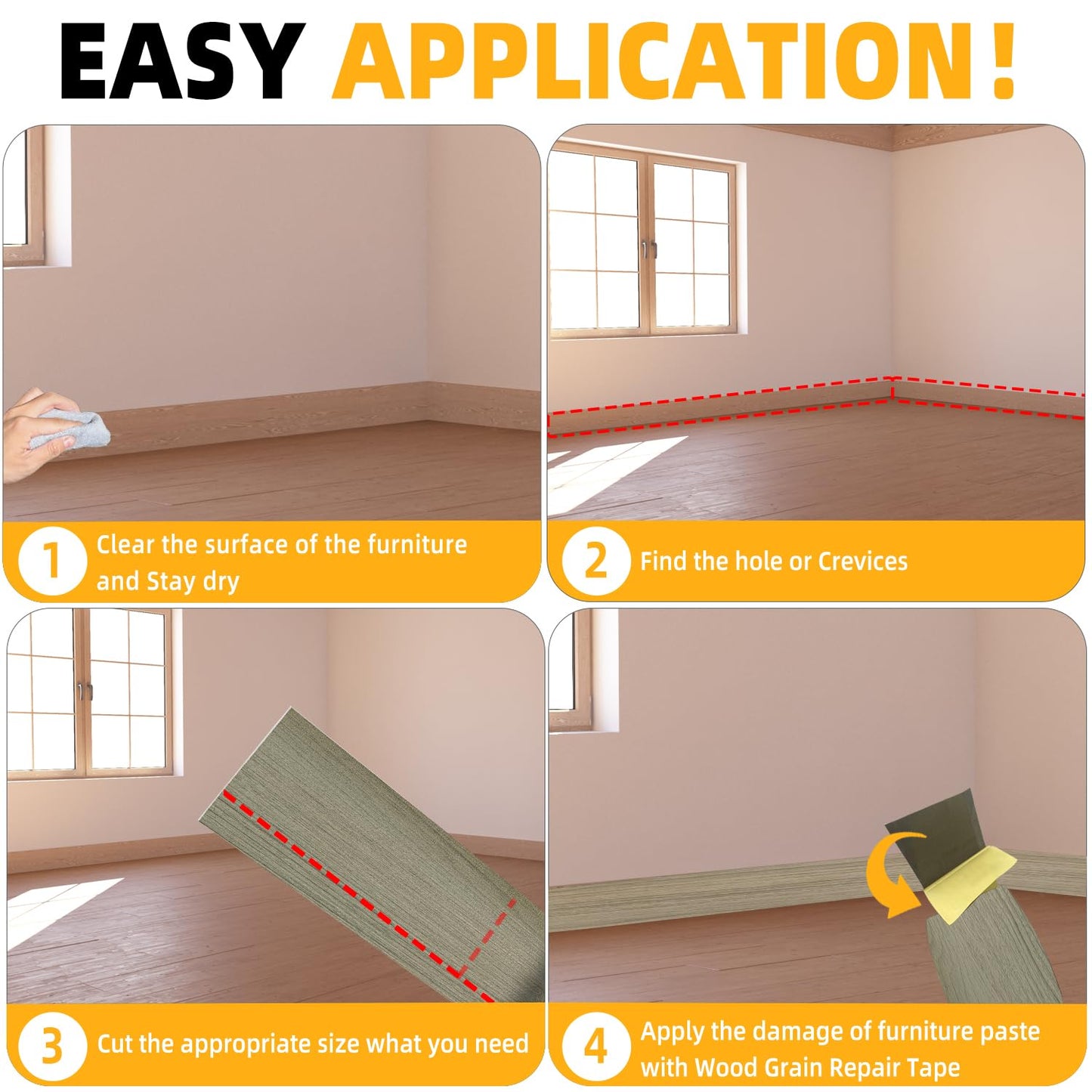 GSCIT Club Silver Walnut Wallpaper, 2.4 inch X 25ft Self Adhesive Wood Grain Repair Tape Silver Walnut Repair Patch for Tables, Chairs, Baseboards, Doors, Windows, Floors, Handicraft DIY.