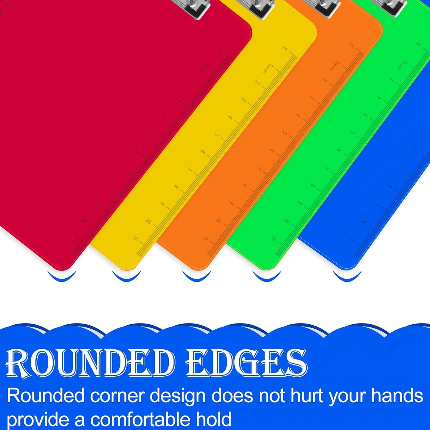 HERKKA 15 Pack Plastic Clipboards, Assorted Color, A4 Letter Size, 12.5 x 9 Inch