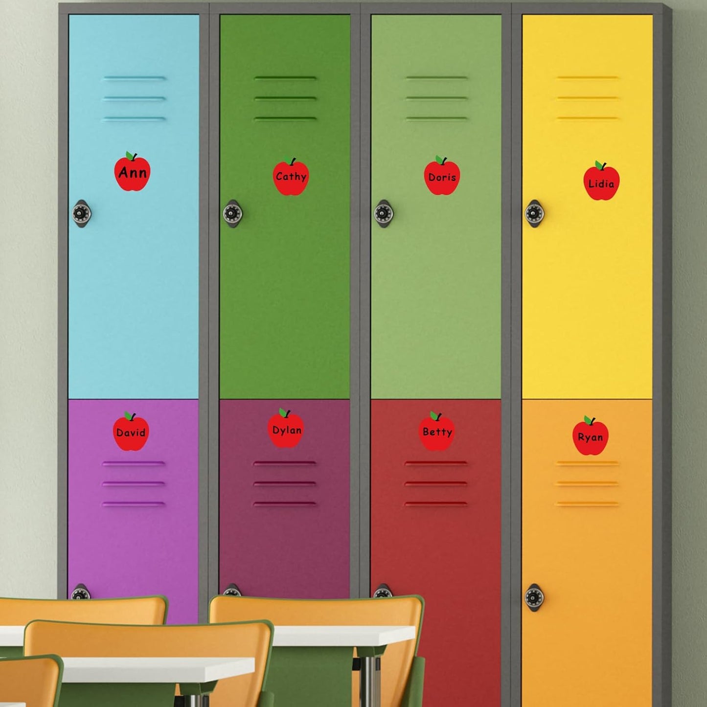 24Pcs Red Apples Dry Erase Magnetic Labels Back to School Reusable Name Tag Magnets with Erasable Pencil for Classroom Bulletin Board Wall Office Decor DIY Whiteboard Fridge