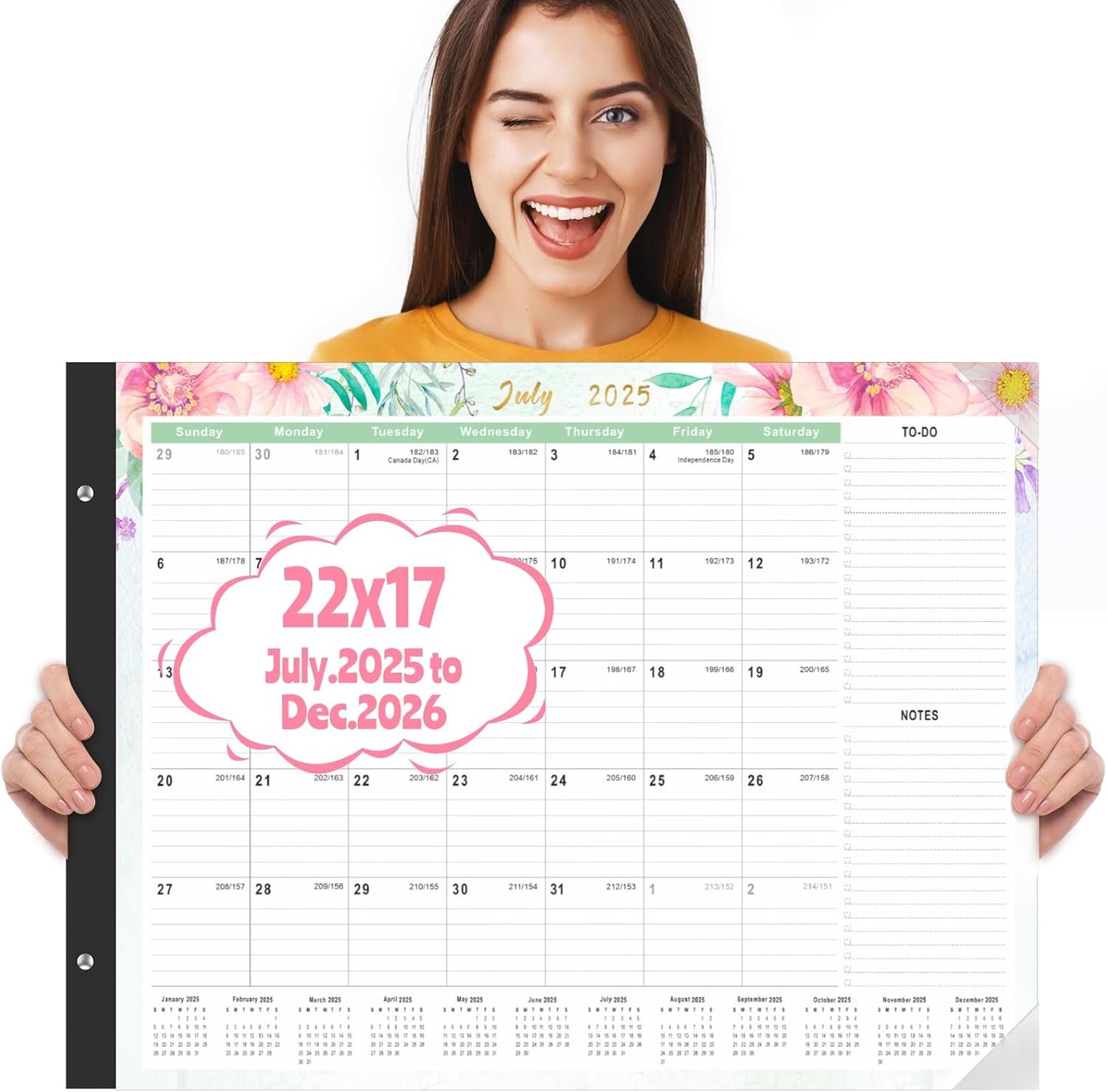 Gannyfer Desk Calendar 2025-2026 - 18 Month Large Calendar July 2025 - Dec 2026, 22" x 17" Desktop Pad Calendar, Office Supplies Perfect for Planning and Organizing In Your Home, School or Office