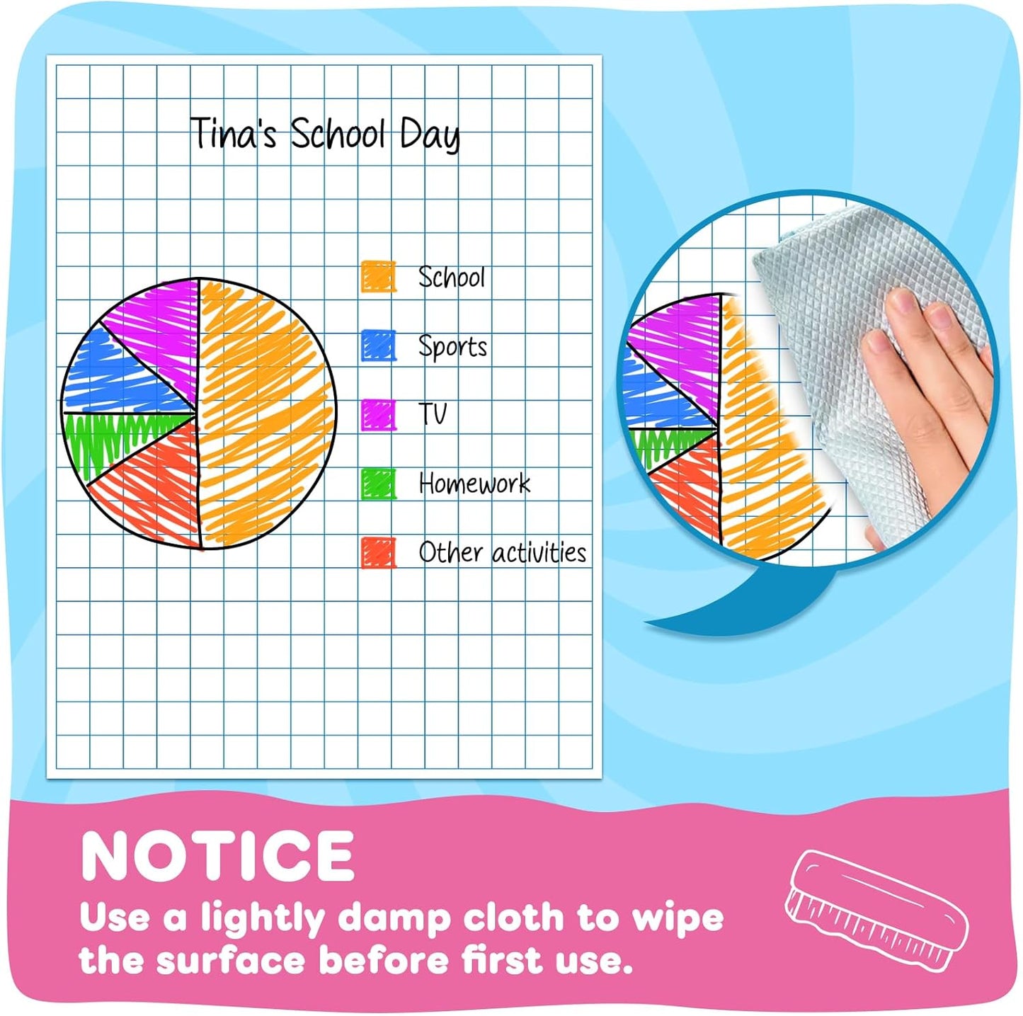 Giant Magnetic Graph Grid Paper,Dry Erase Chart Paper for Whiteboard Homeschool Essentials Teacher Must Haves,Math Classroom Teaching Supplies,21.3" x 16.5"