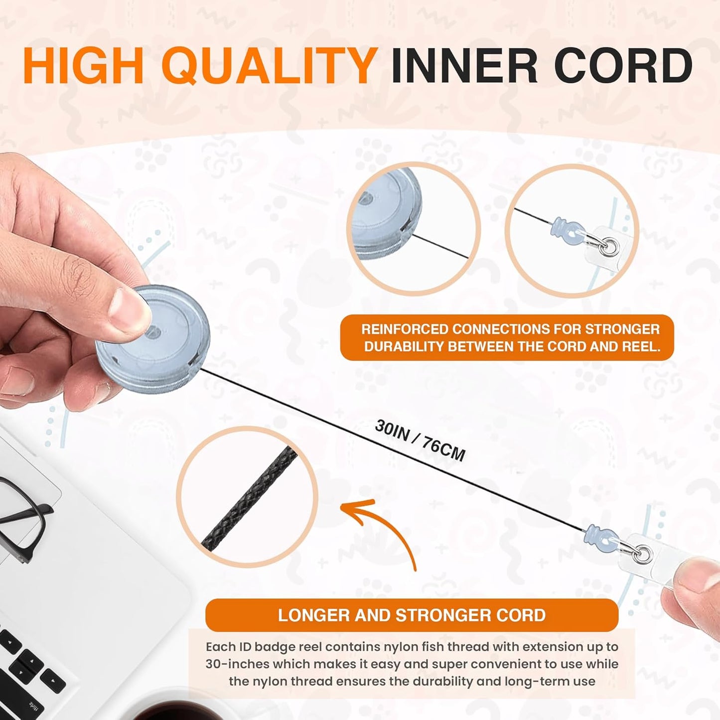 100 Pack Badge Reels Retractable Badge Holder with Clip, Id Clips for Badges, Id Badge Reel, Retractable Id Badge Clip with Clear Vinyl Strap & Alligator Swivel, No Twist Dispenser (Clear)