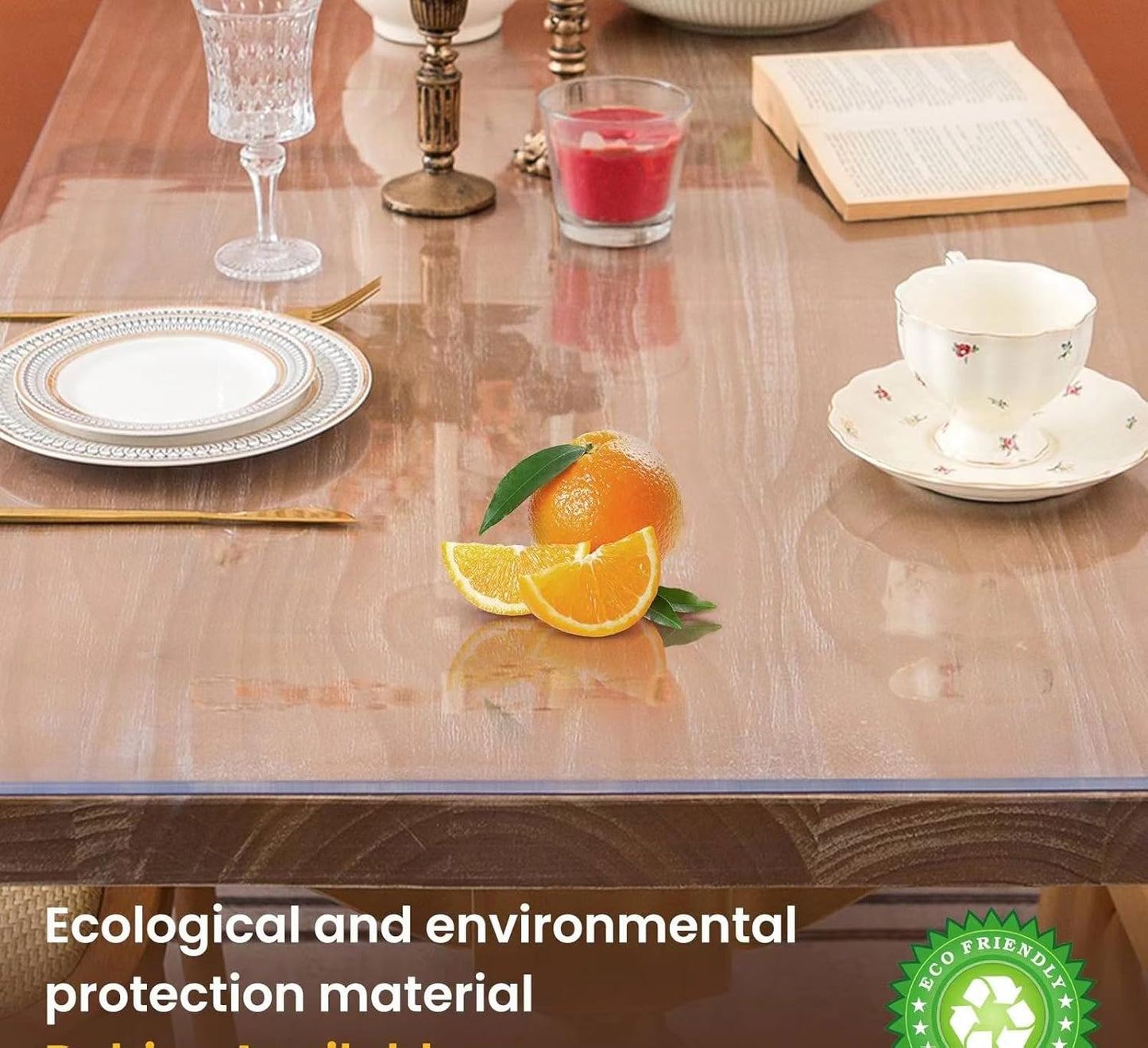 Clear Table Cover Protector 26 x 60 Inch, 2mm Thick Table Protector for Dining Room Table, Clear Plastic Table Cover, Pad Mat for Kitchen, Writing Desk Pad for Desktop