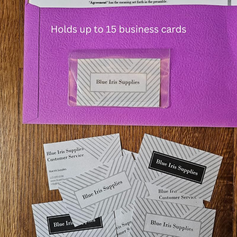 Business Card Pocket - Flash Drive Pocket - Self Adhesive - Open Long - Resealable Flap - BIS10130 (500-Pack), Clear