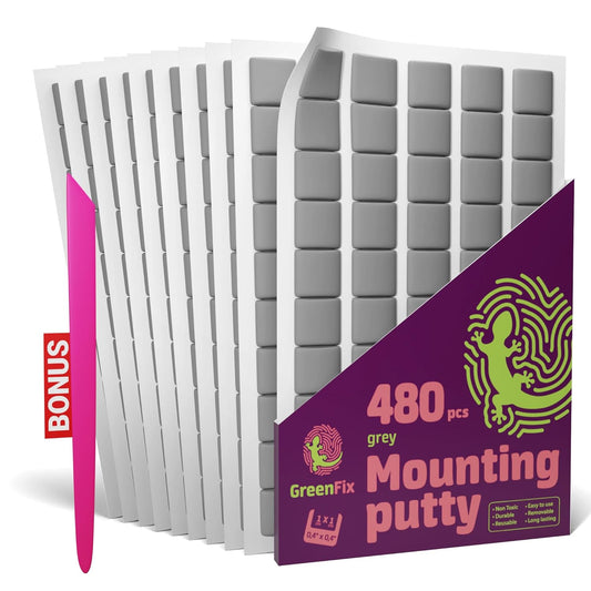 Grey Mounting Putty 480PCs - Sticky Tack Poster Putty - Removable Reusable Wall Putty for Hanging - Sticky Adhesive Putty for Poster Picture Hanging Arts & Crafts