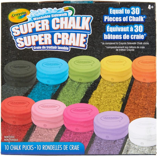 Crayola Washable Sidewalk Chalk for Kids, Long Lasting Super Chalk Set, Outdoor Chalk, 10 Assorted Colors