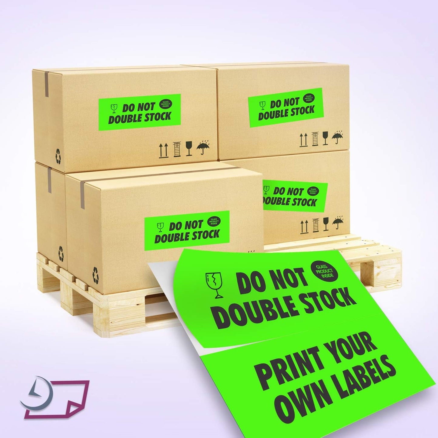 8-1/2 x 11" Neon Color High Light Fluorescent Labels for Laser & Inkjet Printer (Green Fluorescent, 4-1/4" x 11" - 2 Per Page | 50 Labels)