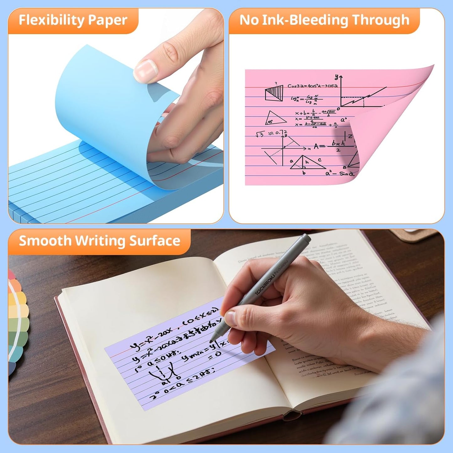 Index Cards 3 X 5 Inches, 250 Count, Colored Flash Cards For Studying, Lined Flashcards Notecards, Study Card, Ruled Front And Blank Back, Heavy Note Cards For Office, Home And School