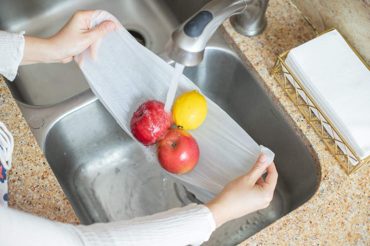 50 Paper Towels Cloth-Like Hand Tissue Paper Napkins, Disposable Hand Towels for Bathroom Guests, Disposable Face Towel for Guest, Washcloths or Dinner Napkin, Made in USA, White