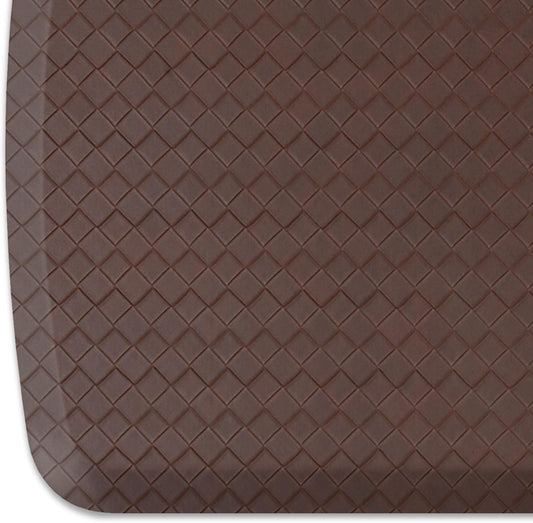 GelPro Elite Premier Gel & Foam Cushioned Anti-Fatigue Kitchen Floor Comfort Mat, Padded Stain-Resistant, Waterproof, Non-Slip Comfort Padded Desk/Office Mat, 20" x 72", Basketweave Truffle
