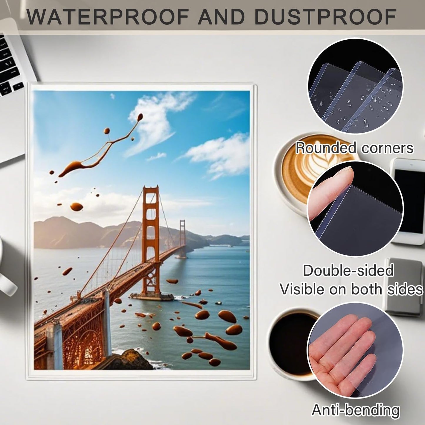 12PCS 5" x 7" Clear Rigid Card Sleeves – Waterproof Hard Plastic Protectors for Postcards, Prints, Photos, Trading & Sports Cards – Top Load Jumbo Sheet Holders