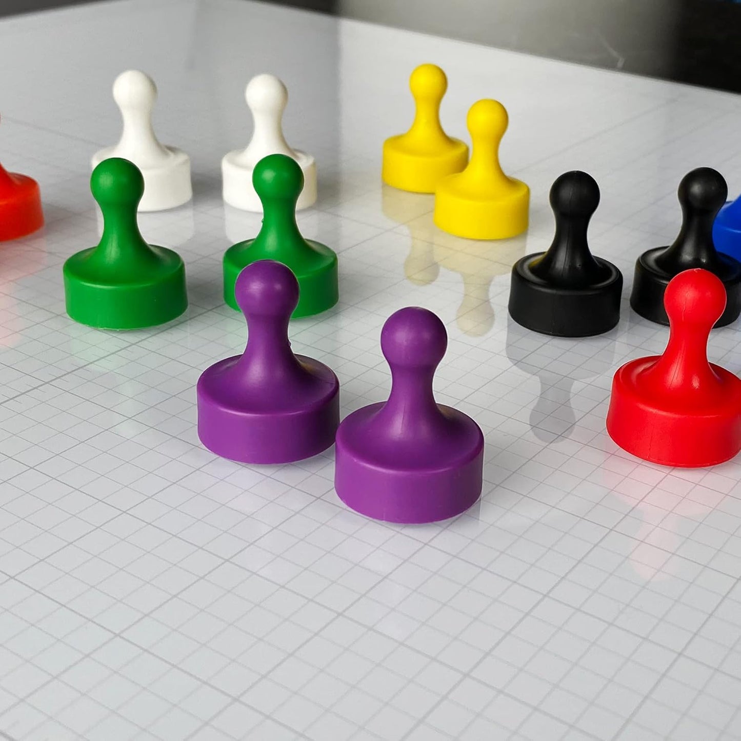 GLASSBOARD STUDIO Powerful Neodymium Magnets, Pawn-Shaped - Strong Fridge/Refrigerator and Whiteboard Magnet, Ideal for Office, Kitchen, Crafts - Rare Earth, Heavy Duty (8, Yellow)