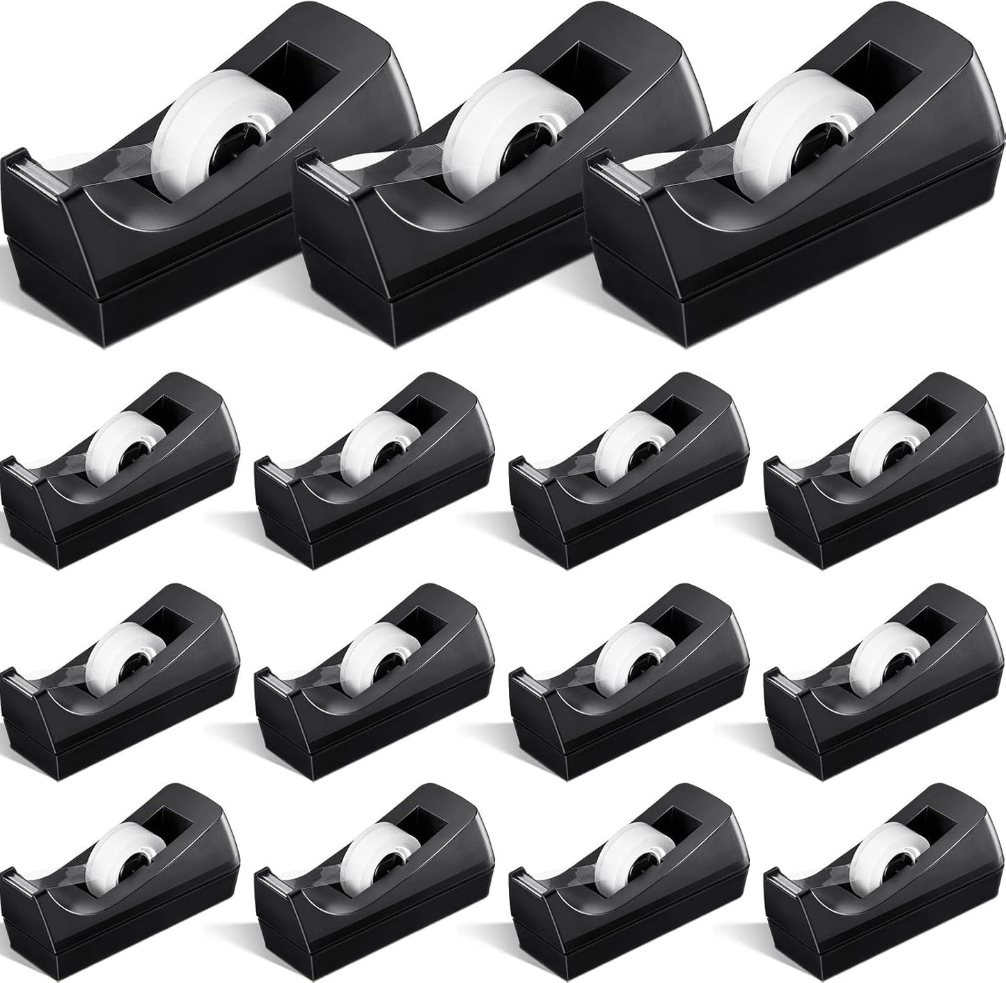 Colarr 15 Pack Desktop Tape Dispenser Non Skid Base Tape Dispensers Desk Tape Dispenser Tape Roll Dispenser for Office Home, Tape Not Included