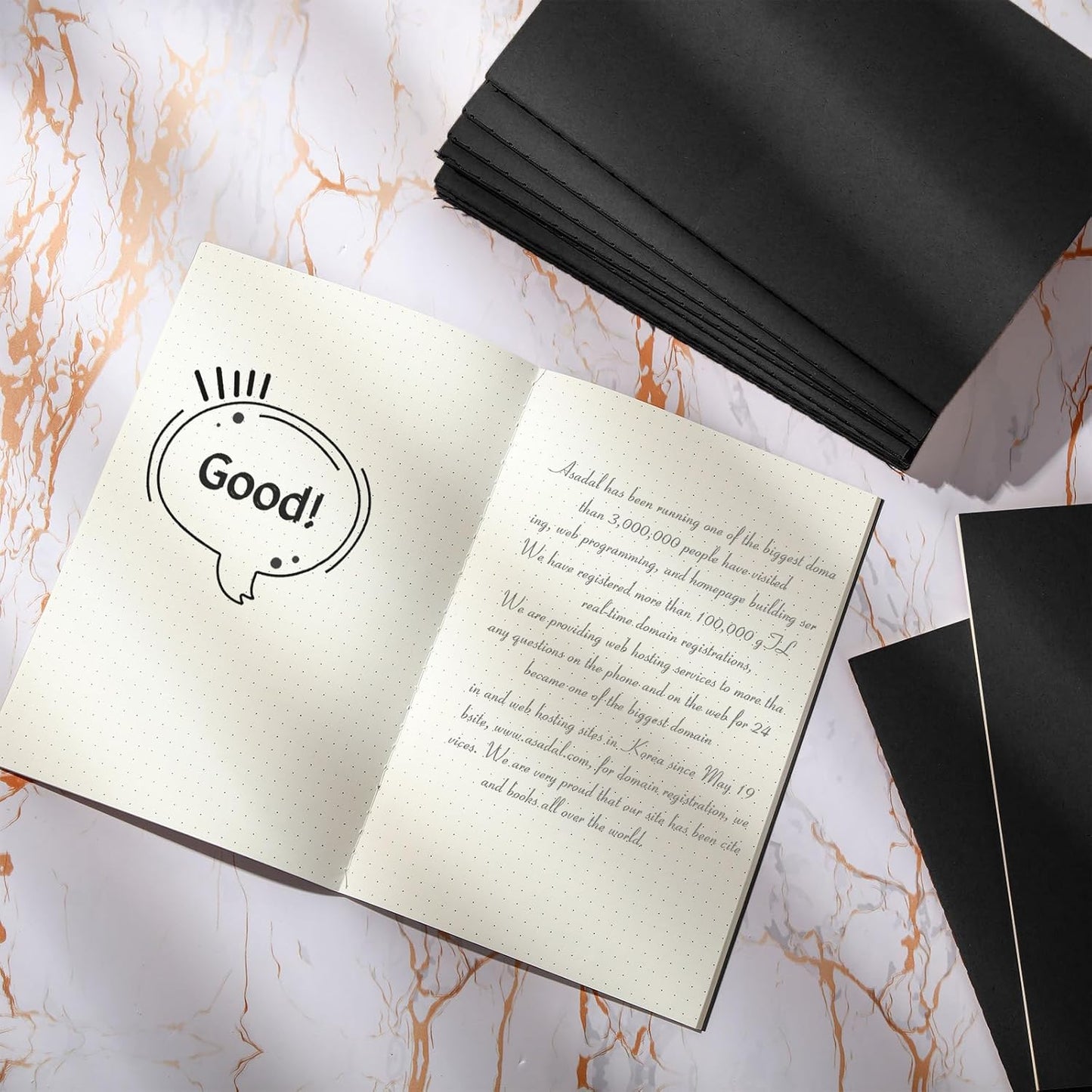 100 Pcs Kraft Notebook Journals 5.5 Inch x 8.3 Inch A5 Softcover Notebooks Bulk for Writing Sketch Office Notepad with 60 Pages 30 Sheets (Black,Dot)