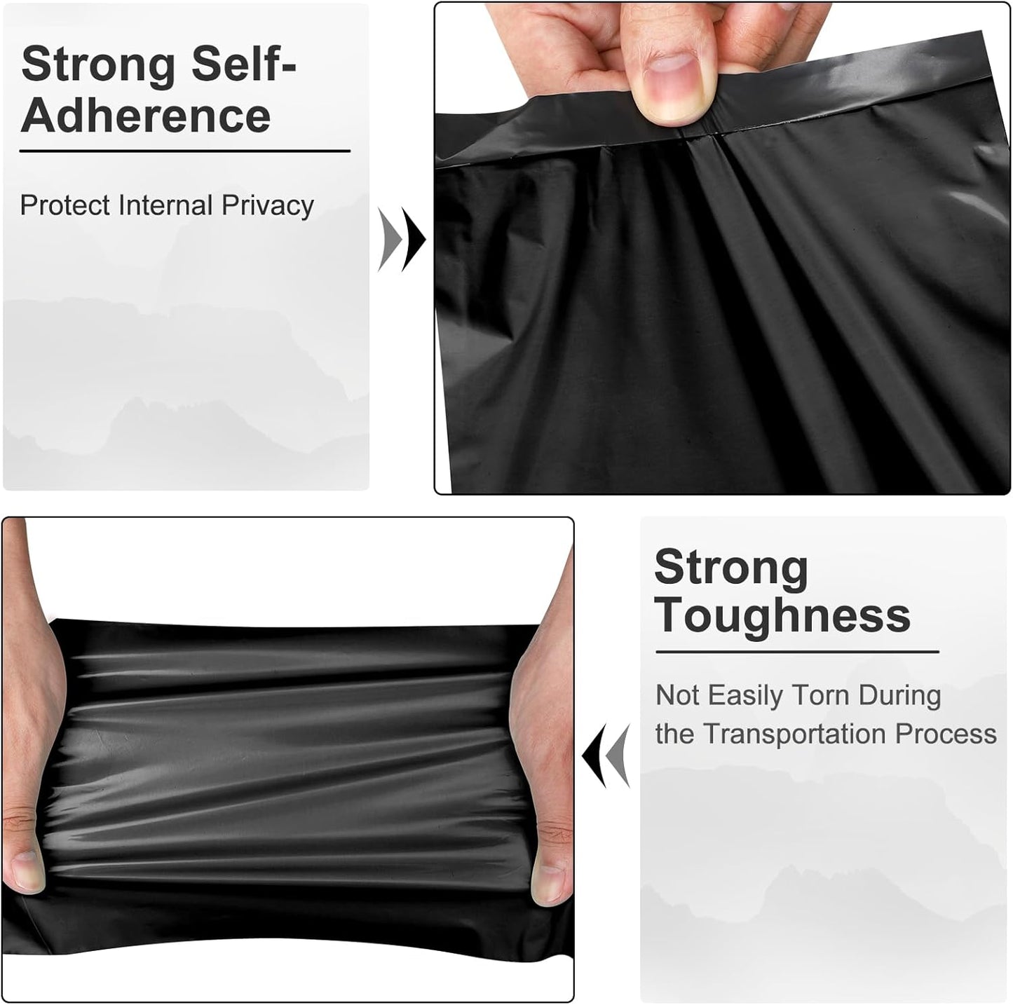 120-Piece Black Poly Mailers - 6x9 Inch Shipping Envelopes with Self-Adhesive Seal, Waterproof, and Tear-Proof Postal Bags