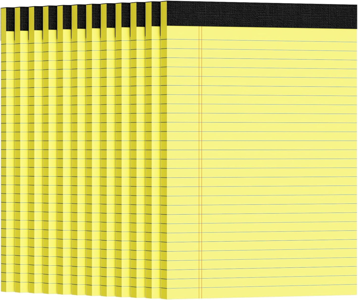 12pcs Legal Pads 8.5 x 11, Notepads 8.5 x 11 College Ruled Notebook, Writing Pads of Paper,Yellow Note Pads, Memo Pad Papers Perforate Legal Notepads Narrow Ruled Line,30 Sheets/Pack