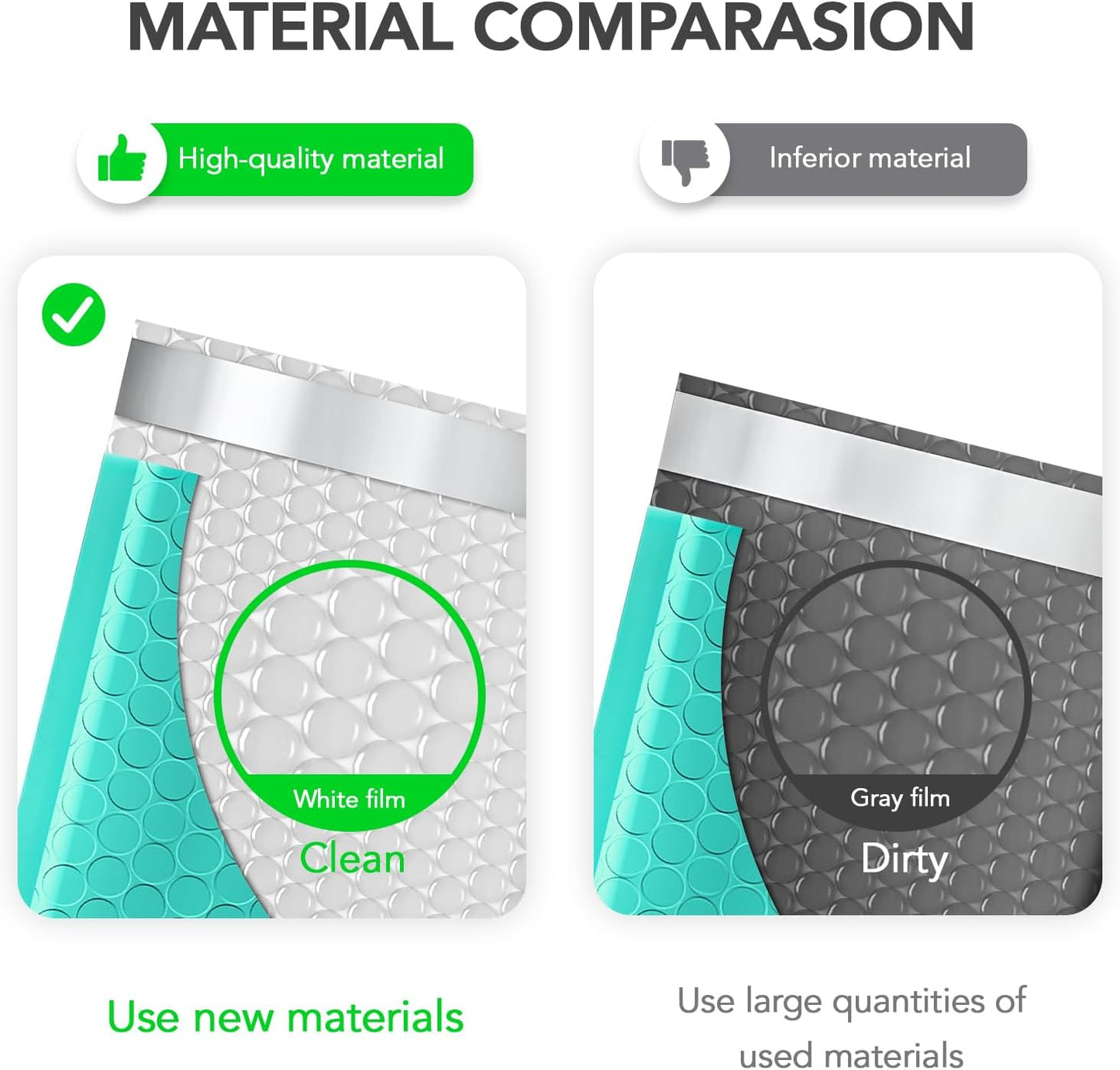 Fuxury Bubble Mailers 10.5x16 Inch 25 Pack Self Seal Padded Envelopes Large Shipping Envelopes Waterproof Padded Mailers Bubble Bags for Mailing, Packaging, Small Business, Teal #5