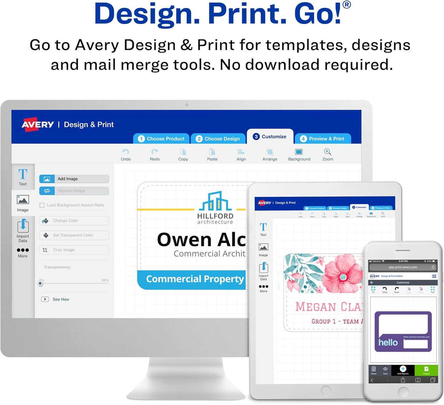 Avery Flexible Printable Name Tags, 2-1/3" x 3-3/8", Matte White, 160 Removable Name Badges (8395)