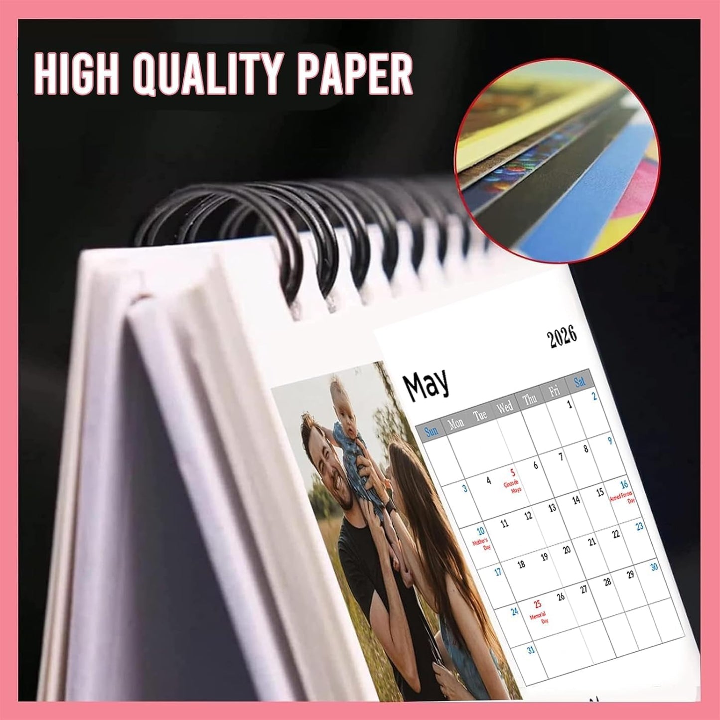 Custom Calendar 2026 for Home & Office - Print Your 13 Memories,Make Your Own Personalized Calendar Customized Christmas Gift &use your photo (Desk Calendar, 3 Packs)