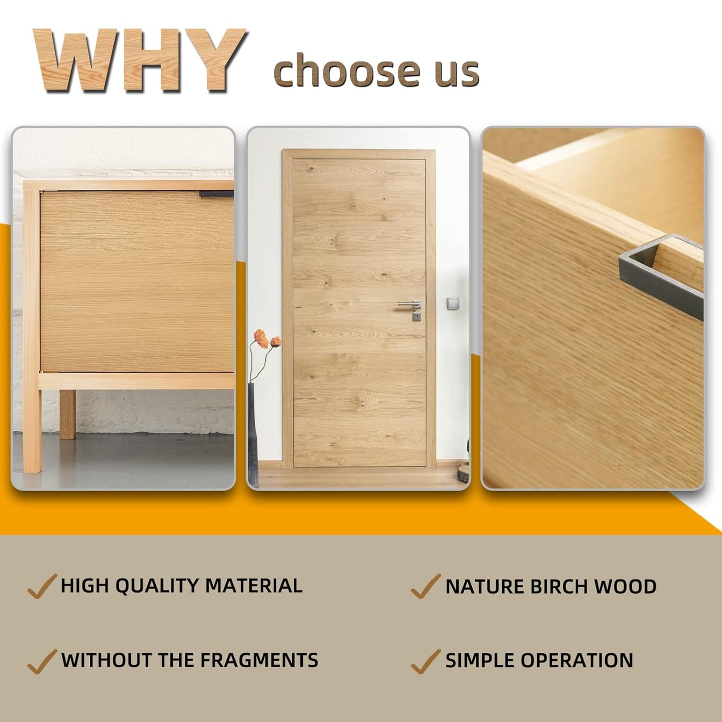 GSCIT Club Birch Edge Banding, 1/2 inch x 500ft roll Wood Veneer Edge Banding Preglued Flexible, Veneer Tape Banding for Cabinet Plywood