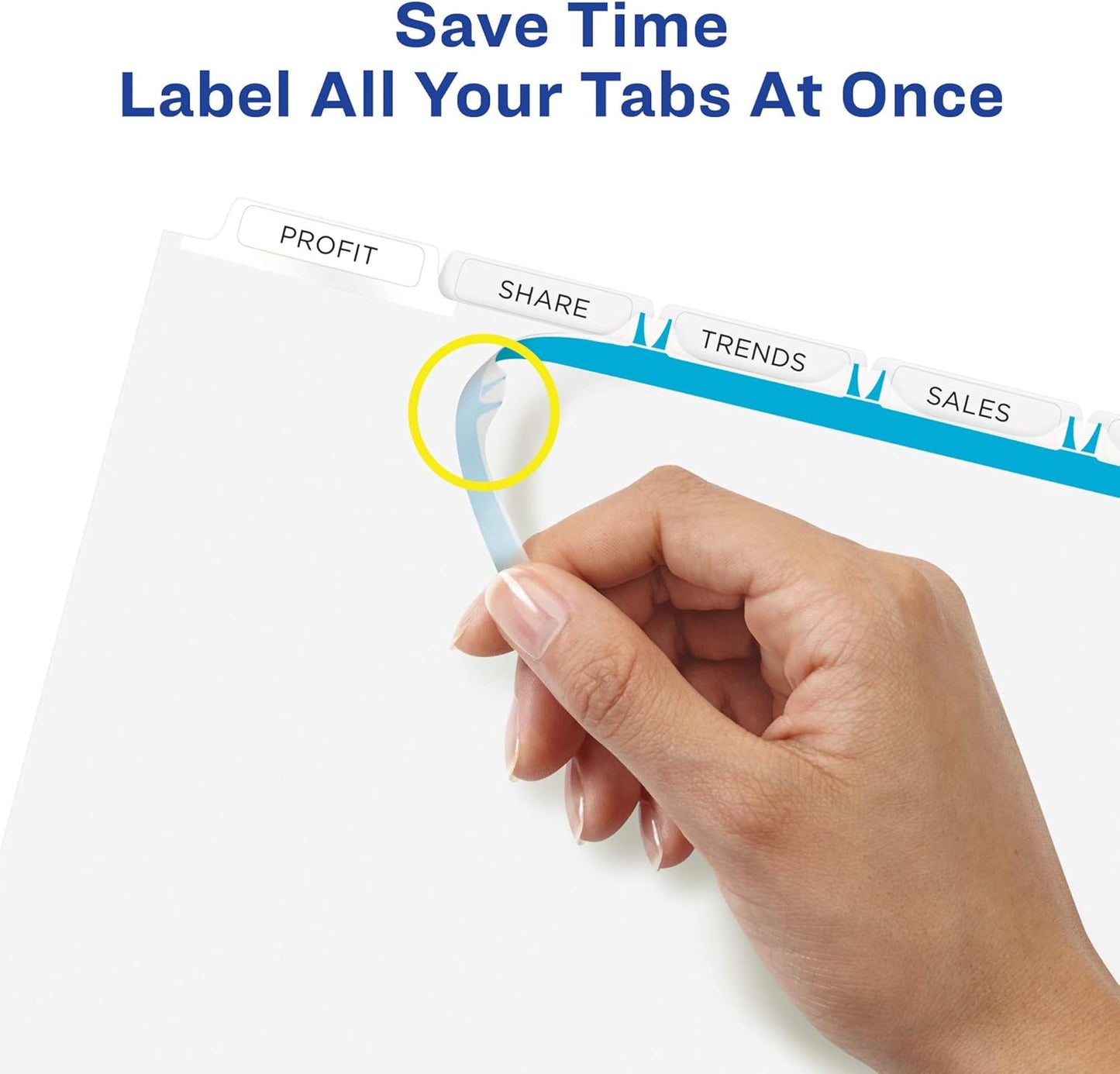 Avery Heavy-Duty View 3 Ring Binder with 1 Inch Rings, 5 Tab Easy Print & Apply Clear Label Binder Dividers, Office Supplies Set (01687)