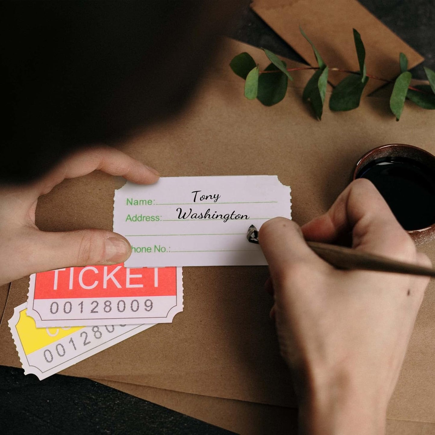 ESSENTIAL 1000 Blue Double RaffleTickets Roll, Raffle Tickets Printable for Leisure, Movie Watching, Entertainment