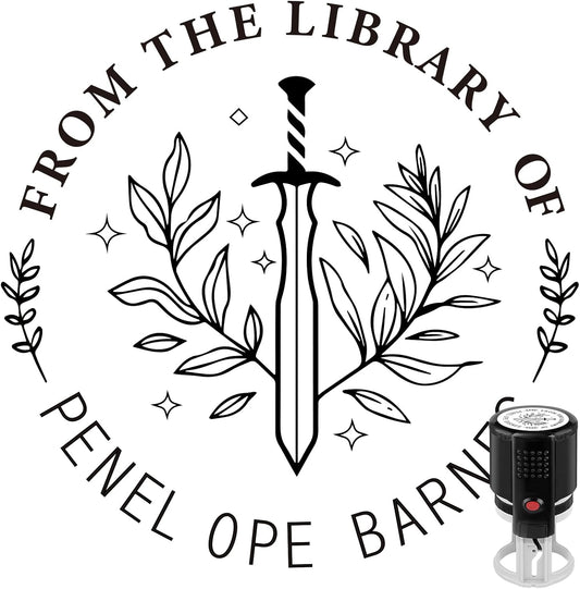 Custom Self-Inking Stamps | Personalized Book Stamp Gift for Book Lovers | 5 Ink Colors (Style14)