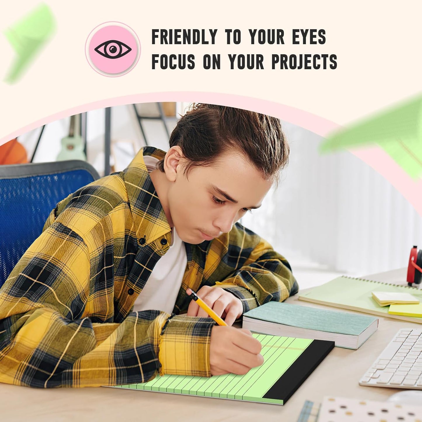 36 Pack Legal Pads 8.5 x 11, Note Pads 8.5 x 11, Wide Ruled Colored Legal Pads, Multicolor Notepads 8.5 x 11 with Sturdy White Back, 30 Sheet/Notepad, Writing Pad for School, Home, Office