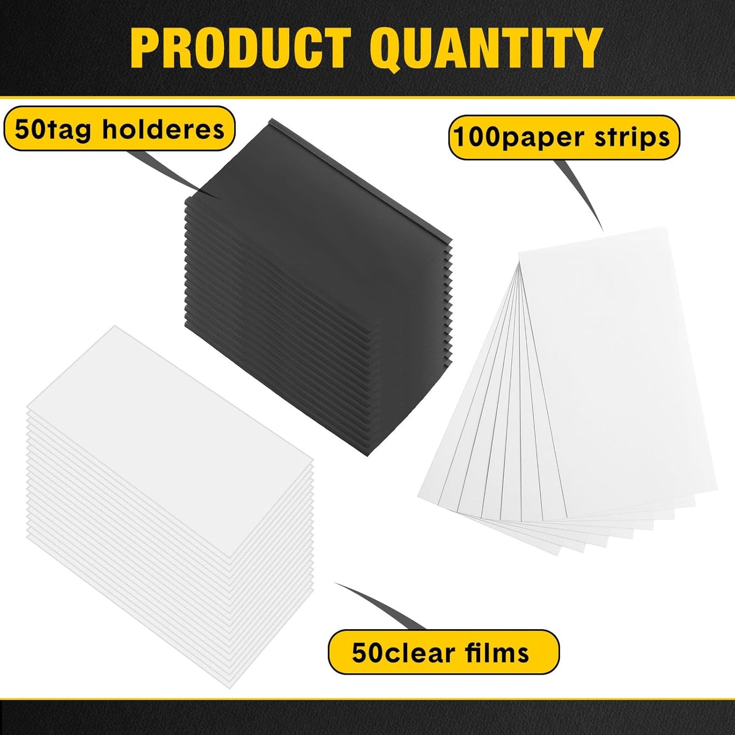 Glenmal 50 Pieces C Channel Magnetic Label Holders Set 3 x 5 Inch Magnet Shelf Label Holder with Protective Films and Replacement Strips for Metal Racks Whiteboard Name Tags