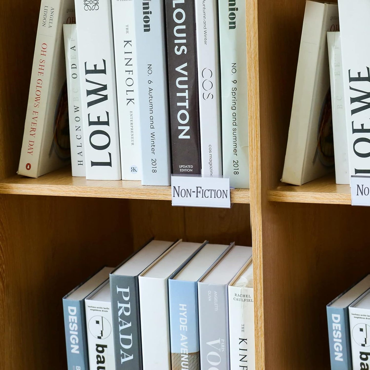 36pcs Wood Shelf Label Holder Plastic Price Tag Holder Supermarket Retail Sign PVC Clear Shelf Label Holder (Includes 50 Pieces Label Inserts) Perfect Fits 25 mm Wooden Shelving.