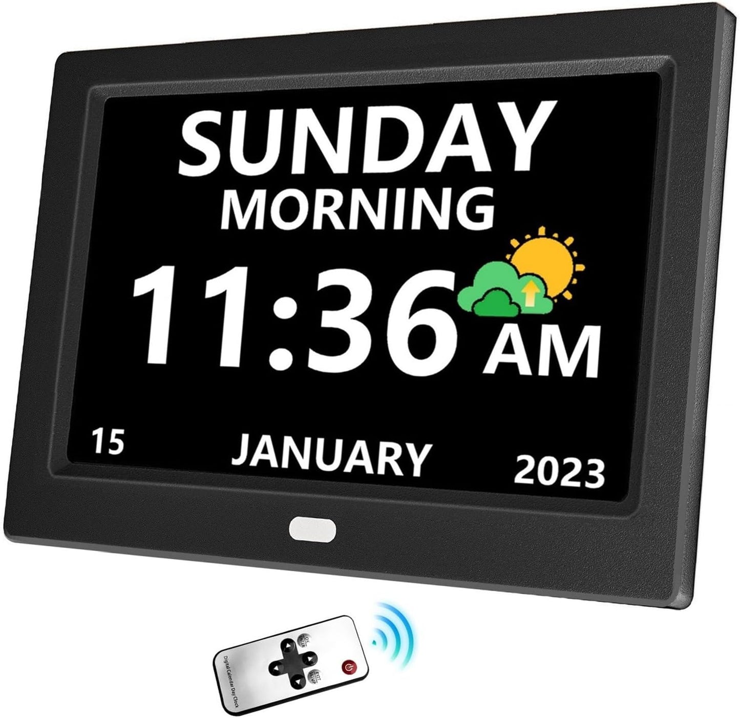 11 Inch Digital Clock with Day and Date for Elderly Alzheimer's Clock Customizable Alarms 3 Display Modes Large Font Alarm Clock for Seniors Auto DST