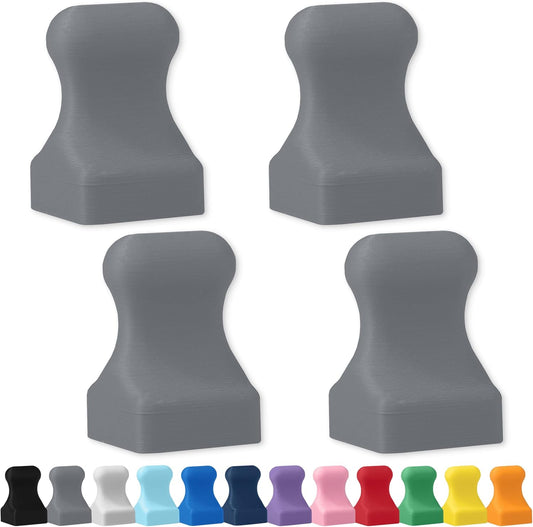 Glassboard Studio MiniPawn Magnet - Strong Neodymium Rare Earth Magnets for Fridge, Whiteboard, Locker & Magnetic Glassboards - Ideal for Crafting & Office Use - Strong Fridge Magnets (Steel Gray, 4)