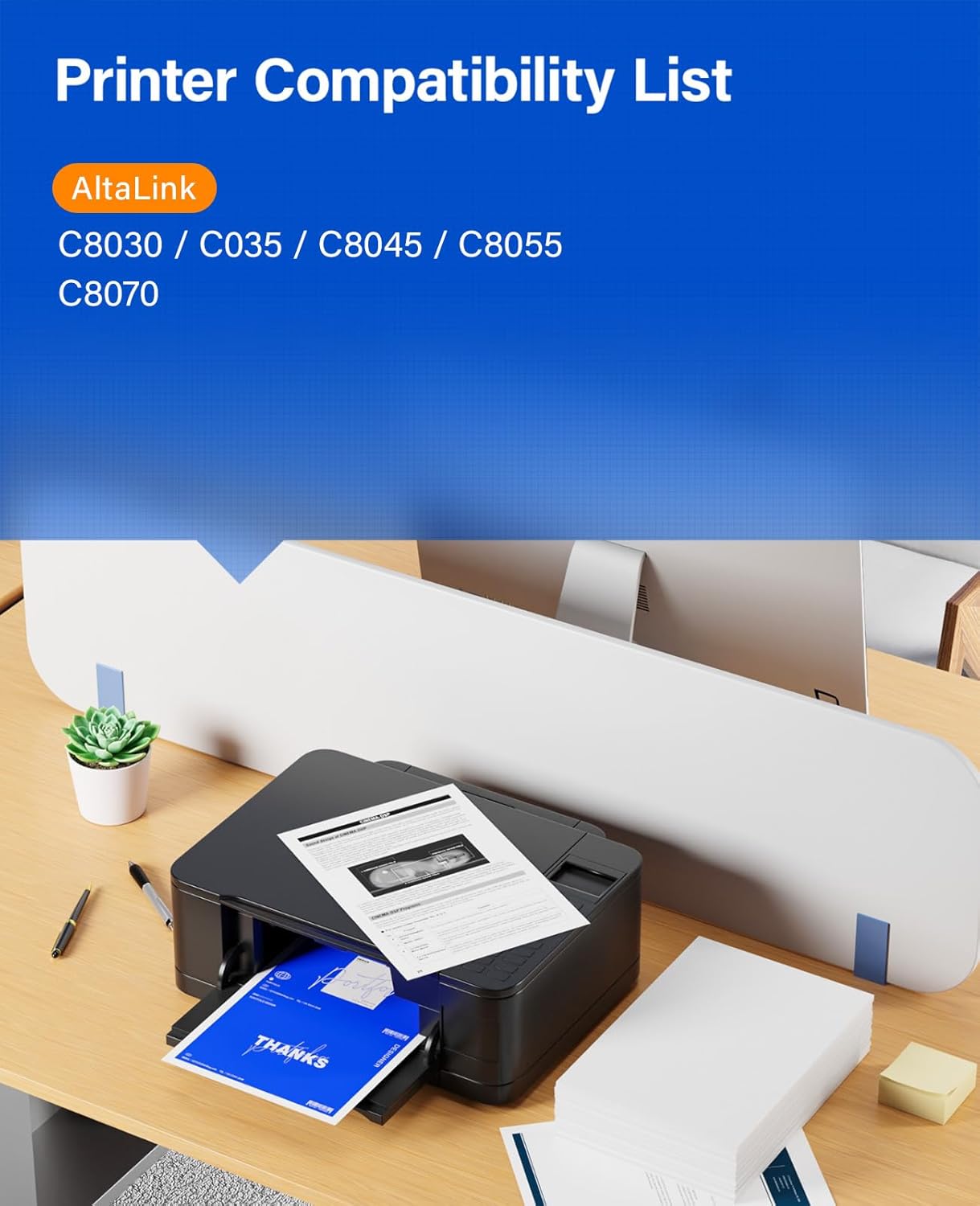 AltaLink C8030 C8035 C8045 Toner Cartridge Set 4-Pack Replacement for Xerox 006R01697 006R01698 006R01699 006R01700 Compatible for Xerox C8030 C8035 C8045 C8055 C8070 Printer Black Cyan Magenta Yellow