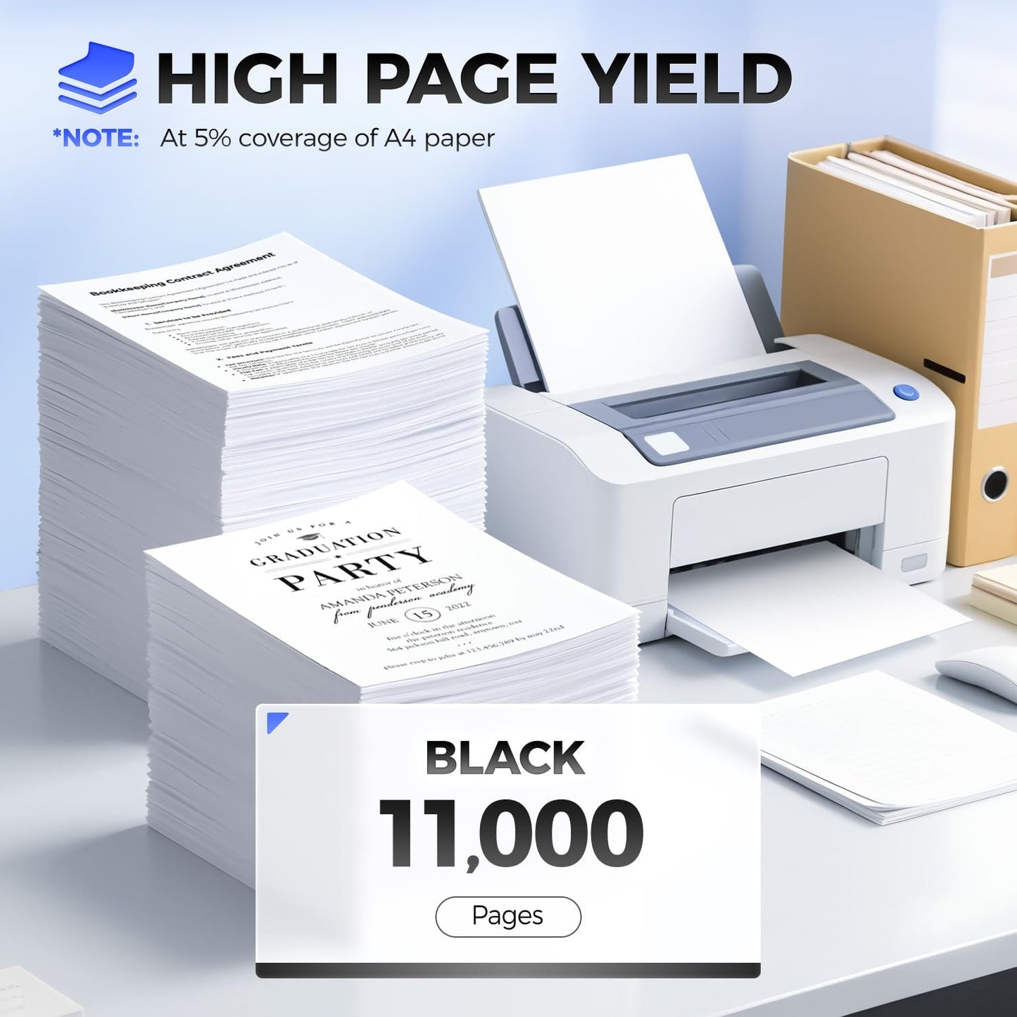 53B1000 Black Toner Cartridge with chip 1-Pack High Yield Replacement for Lexmark 53B1000 53B1H00 Toner Compatible with Lexmark MS817dn MS817n MS818dn MS818n MX717de MX718de Laser Printer Ink Copier