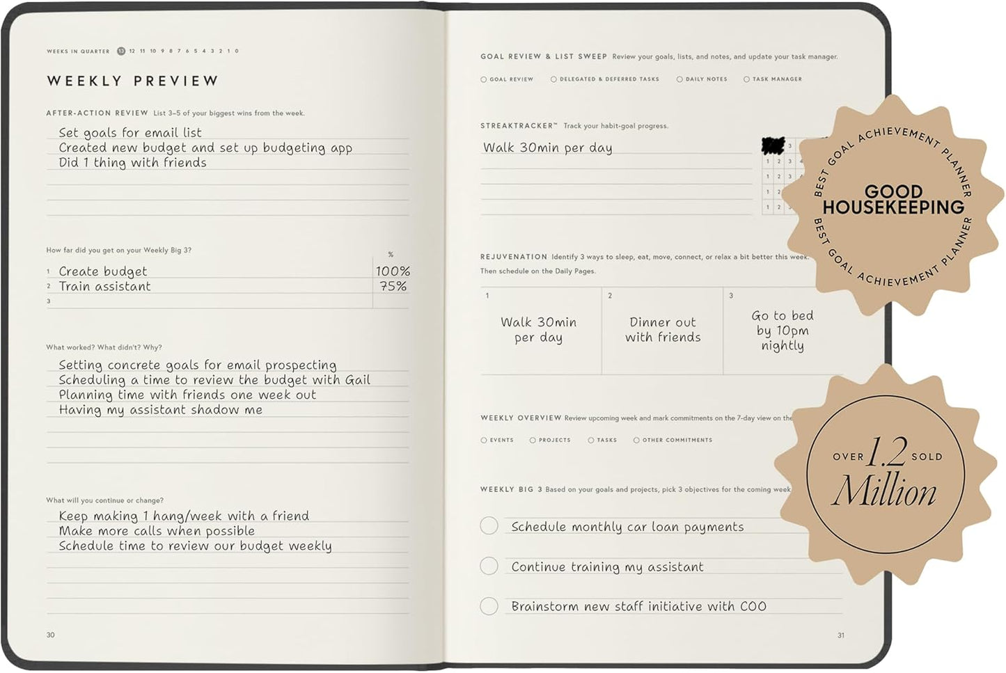 Full Focus Oatmeal Linen Planner by Michael Hyatt - The #1 Daily Planner to Set Annual Goals, Increase Focus, Eliminate Overwhelm, and Achieve Your Biggest Goals - Hardcover