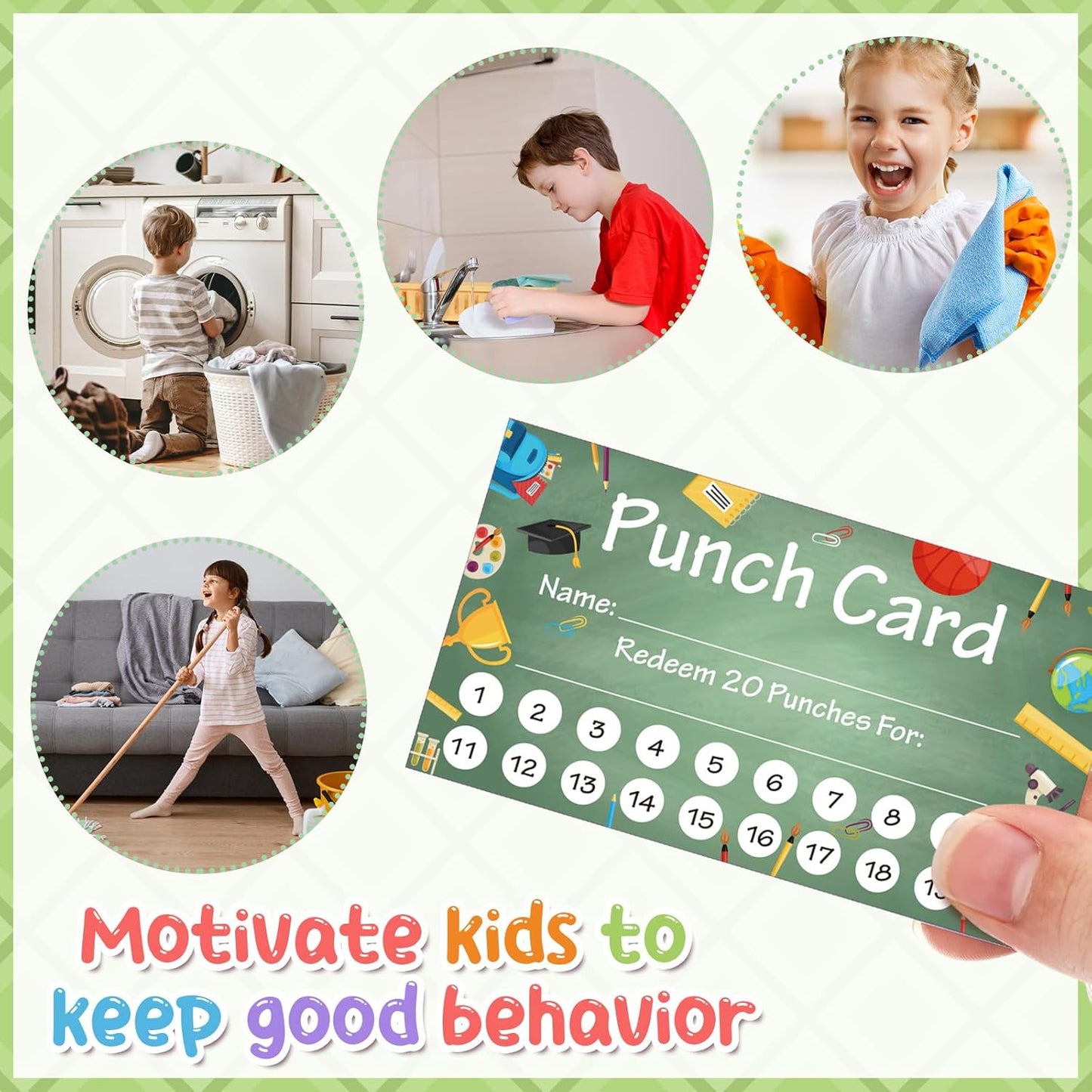Fumete 400 Pcs Punch Cards for Classroom Reward Cards Behavior Incentive Loyalty Awards for Kids Students Teachers School Business, 8 Styles, 3.5 x 2 in(20 Holiday Punches Style)