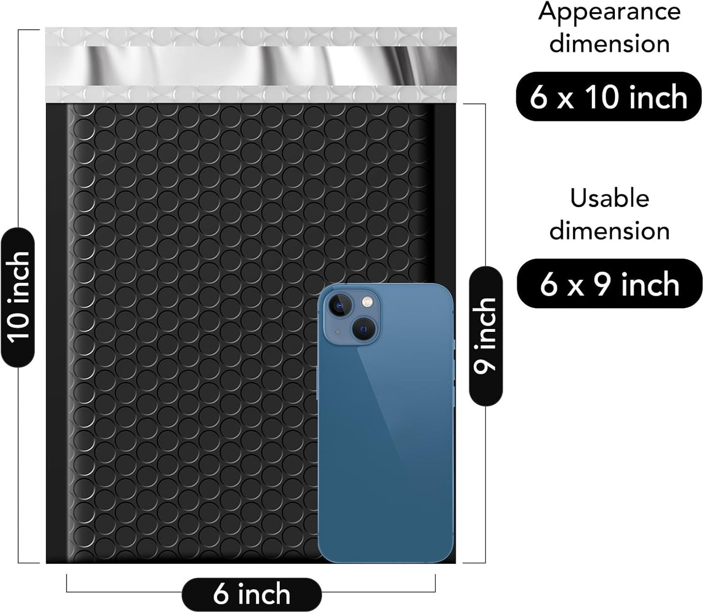 Fuxury Bubble Mailers 6x10" 100 Pack Black Padded Envelopes Usable Size 6x9" Thick Mailing Envelopes Bubble Opaque Padded Mailers Shipping Bags for Mailing Jewelry Makeup Small Business#0