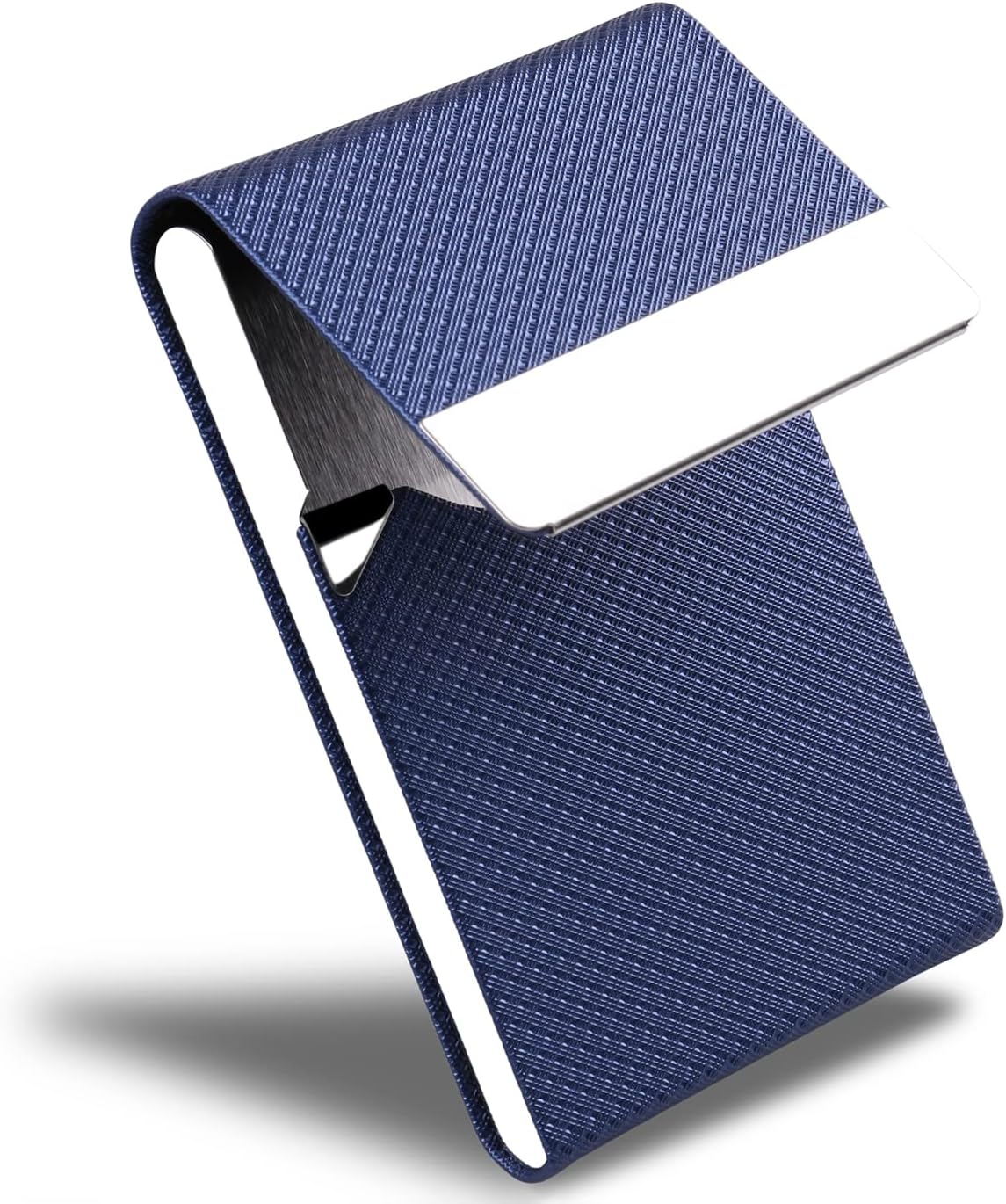 Business Card Holder for Women & Men - Multi Card Case, Business & Pocket Card Holder, Credit & Name Card Wallet with Magnetic Closure, Blue-zs