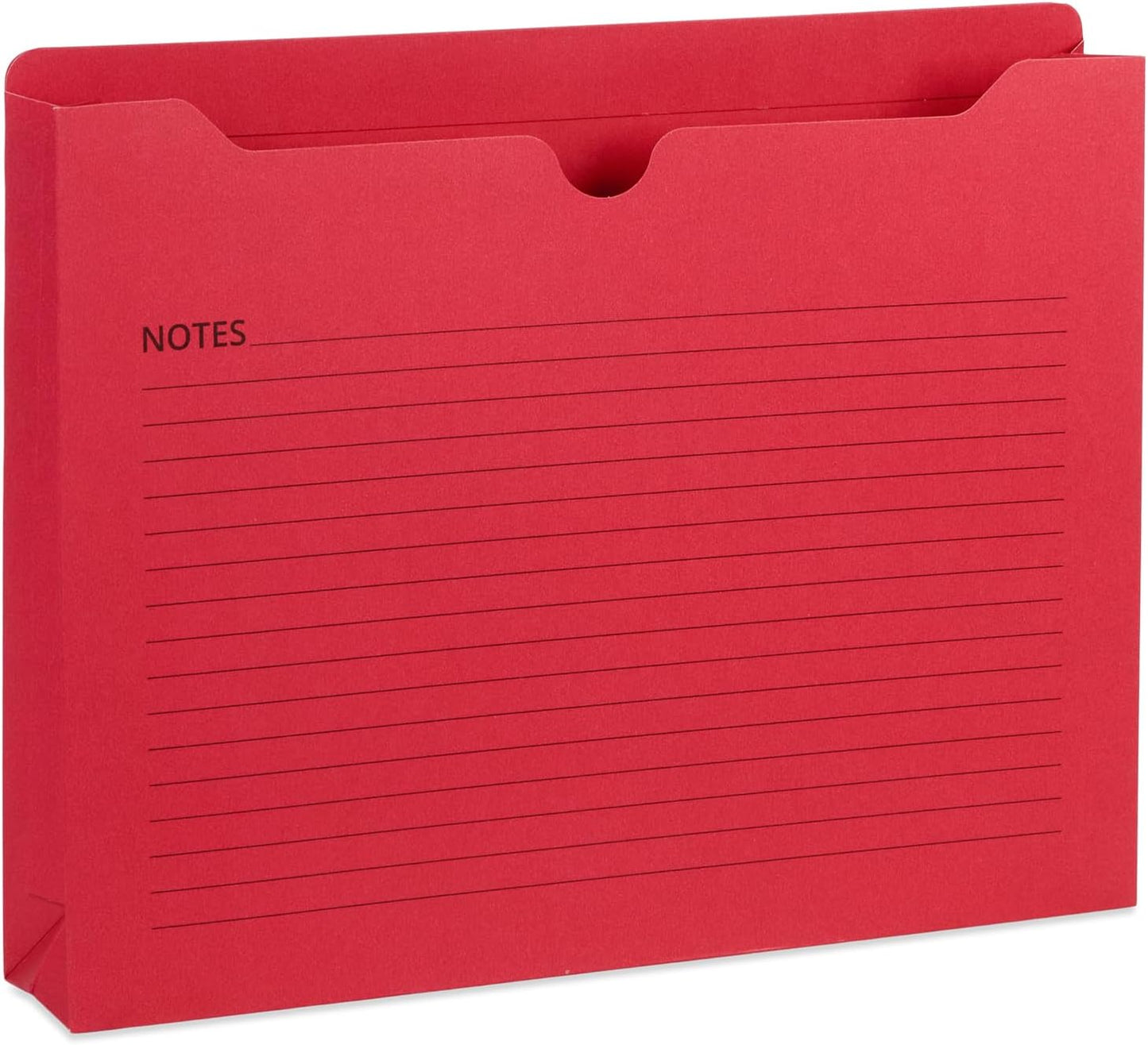 Blue Summit File Jackets Letter Size 2 Inch Expansion, Lined Folders with Lines for Notes on Front, 2 inch File Jacket Folders, Top Tab Pockets, Assorted Colors, Expandable, 25 Pack