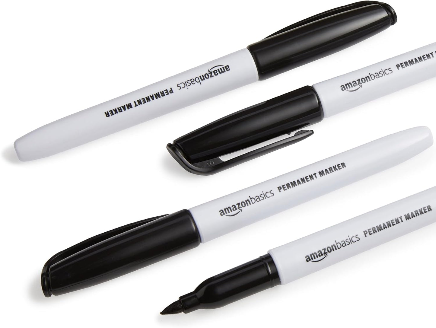 Amazon Basics Fine Tip Point Permanent Markers for Office, School, and Home Use, Assorted Colors, 24 Pack