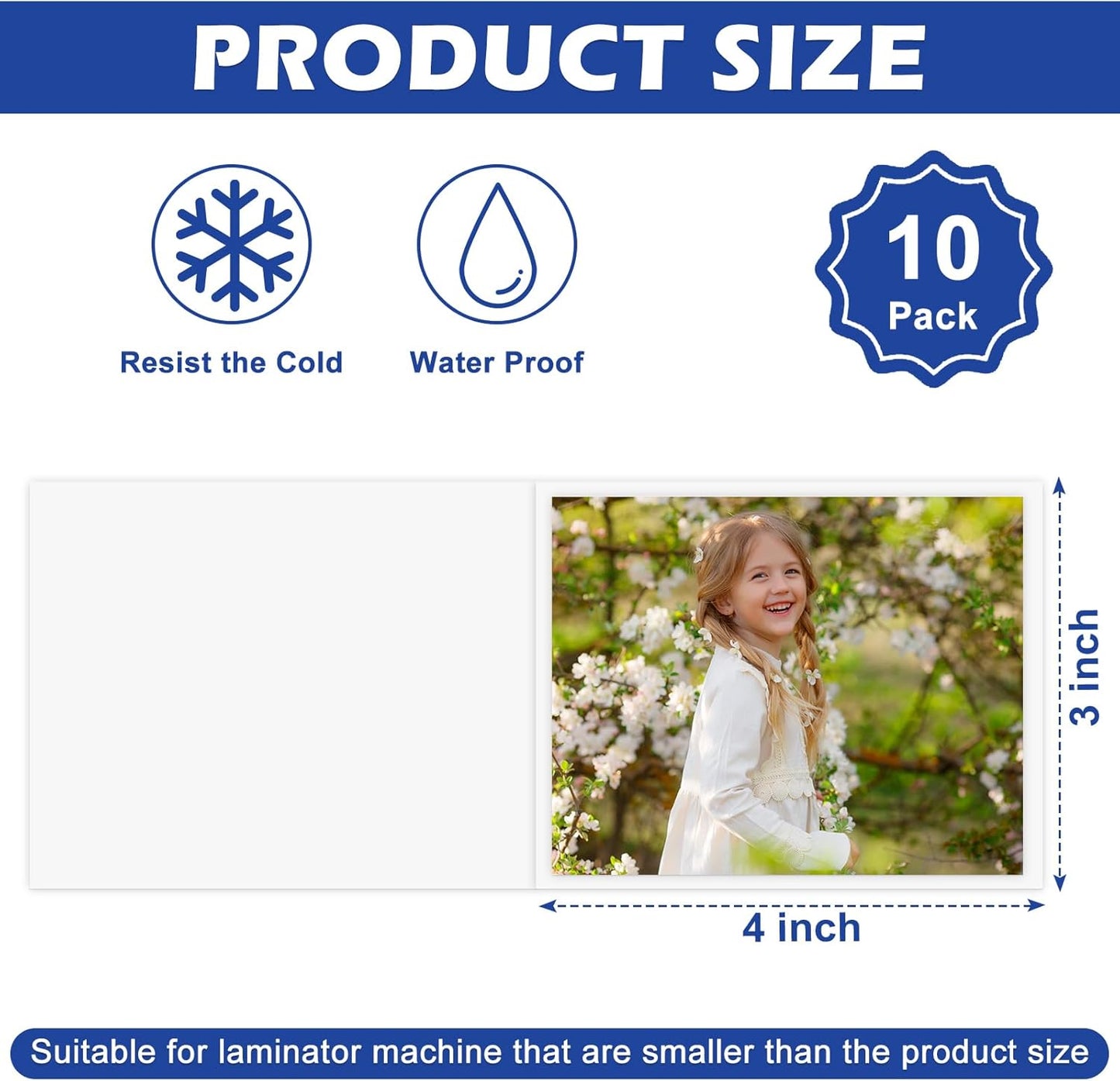 10 Pack 3 x 4 Inch Laminator Carrier Sleeve Business Card Size Thermal Laminating Carriers Sheets Protection Thermal for All Brand Laminating Pouches Work Permits Pass Cards Student ID Cards