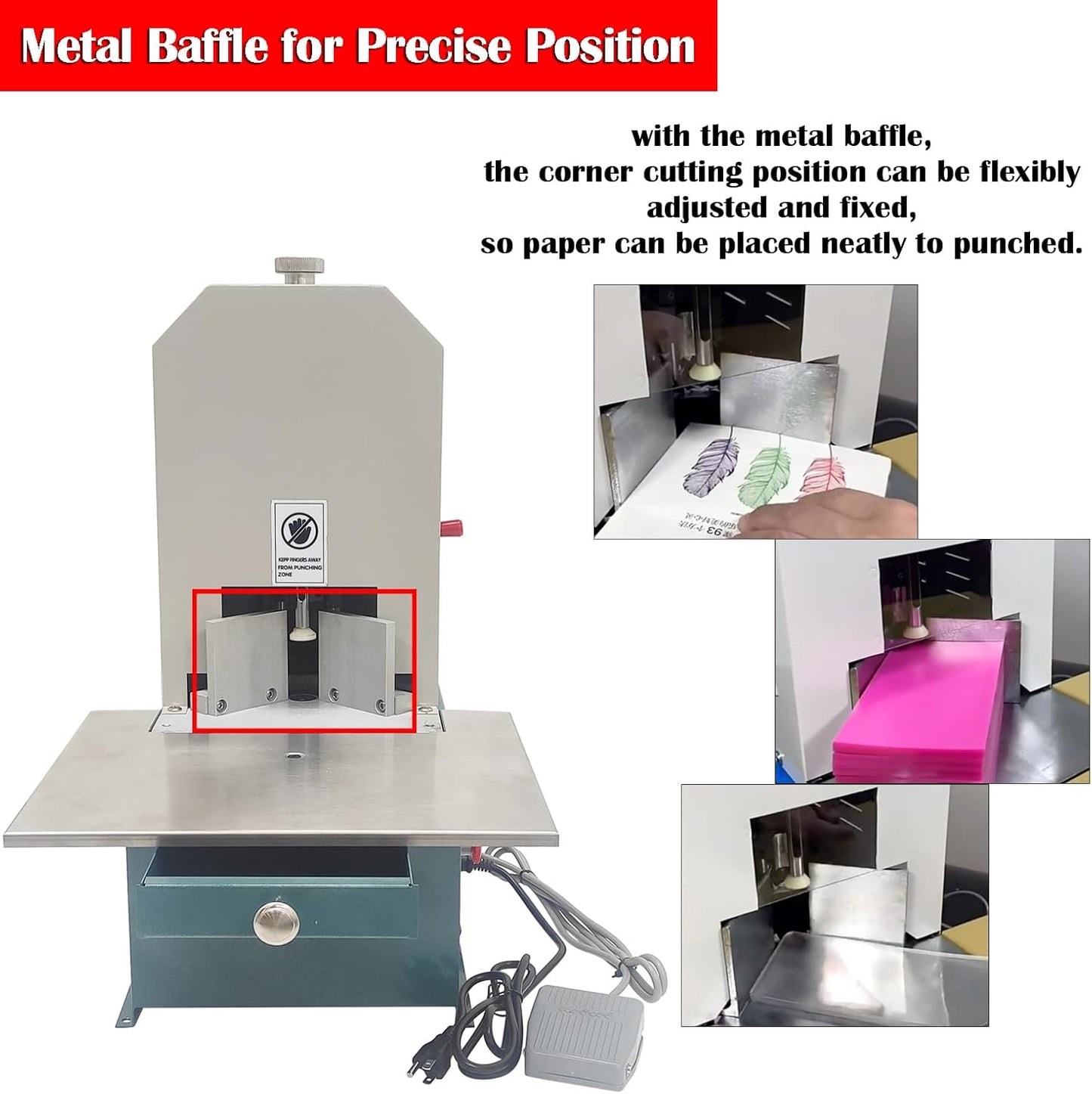 INTBUYING Electric Corner Rounder, Round Corner Cutter Cutting Machine, Corner Rounding Machine, Feature 7 Types of Blades R3 R4 R5 R6 R8 R9 R10, with Foot Switch for Notebook Name Cards PVC Paper