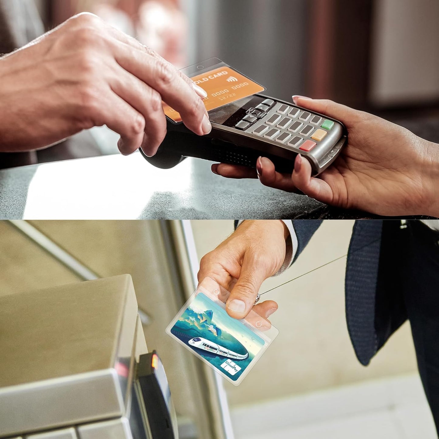 50 Pack Extra Thick ID Card Name Badge Holder Heavy Duty Waterproof Clear Plastic PVC Horizontal Sleeve Pocket Resealable