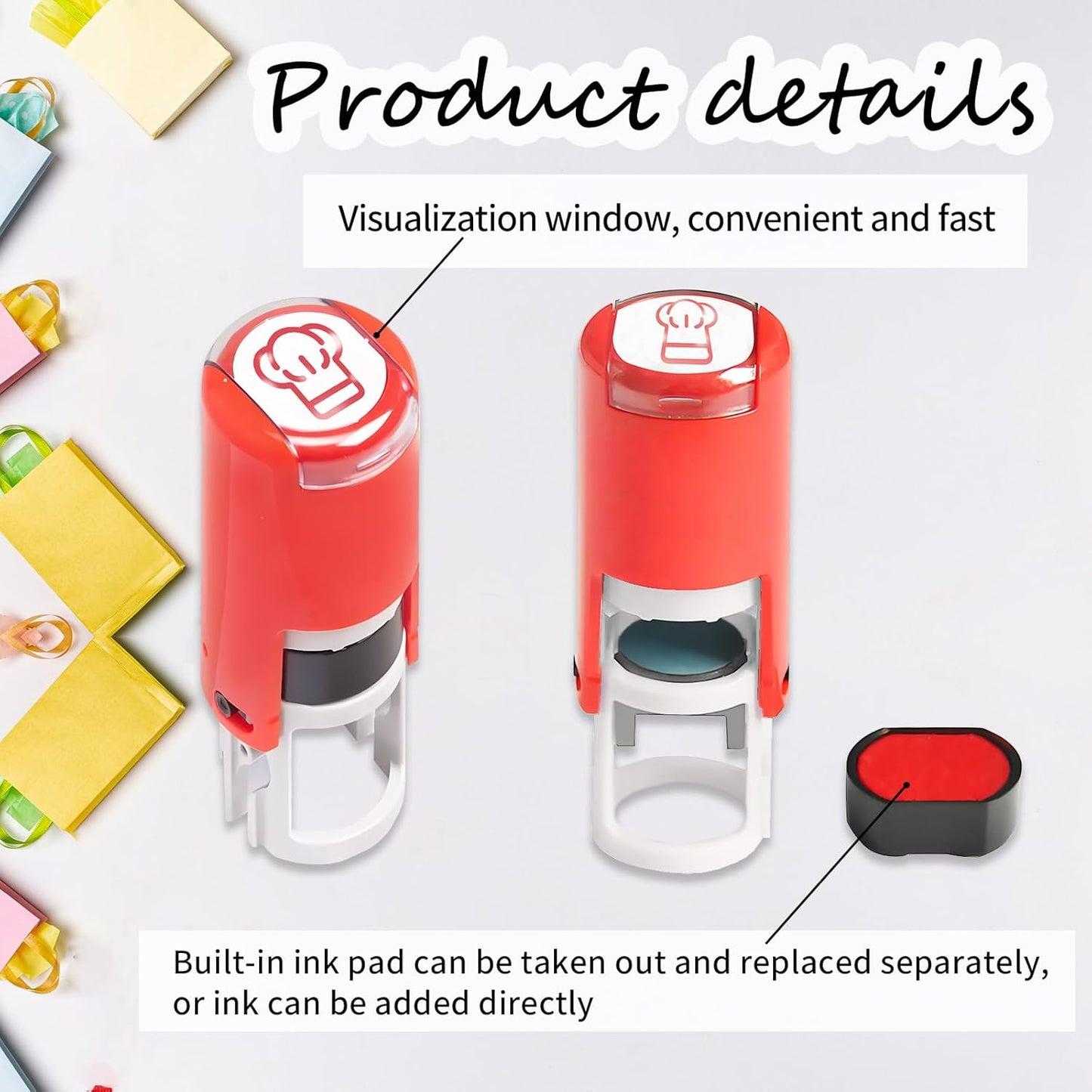 Custom Loyalty Card Stamp Self Inking & Refillable 4 Ink Color Options Upload Your Logo 12mm Personalized Mini Stamp for Coffee Cards, Reward Programs, Journals