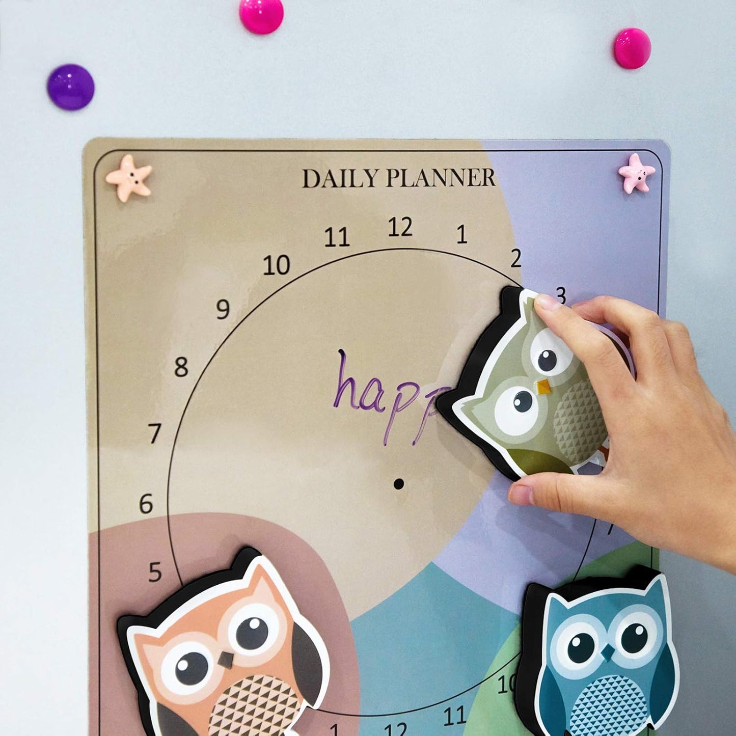 4 Pieces Cute Owl Erasers Magnetic Owl Whiteboard Eraser Animal Shaped Dry Erase Chalkboard Erasers with Felt for Classroom Office Home (Random Color)