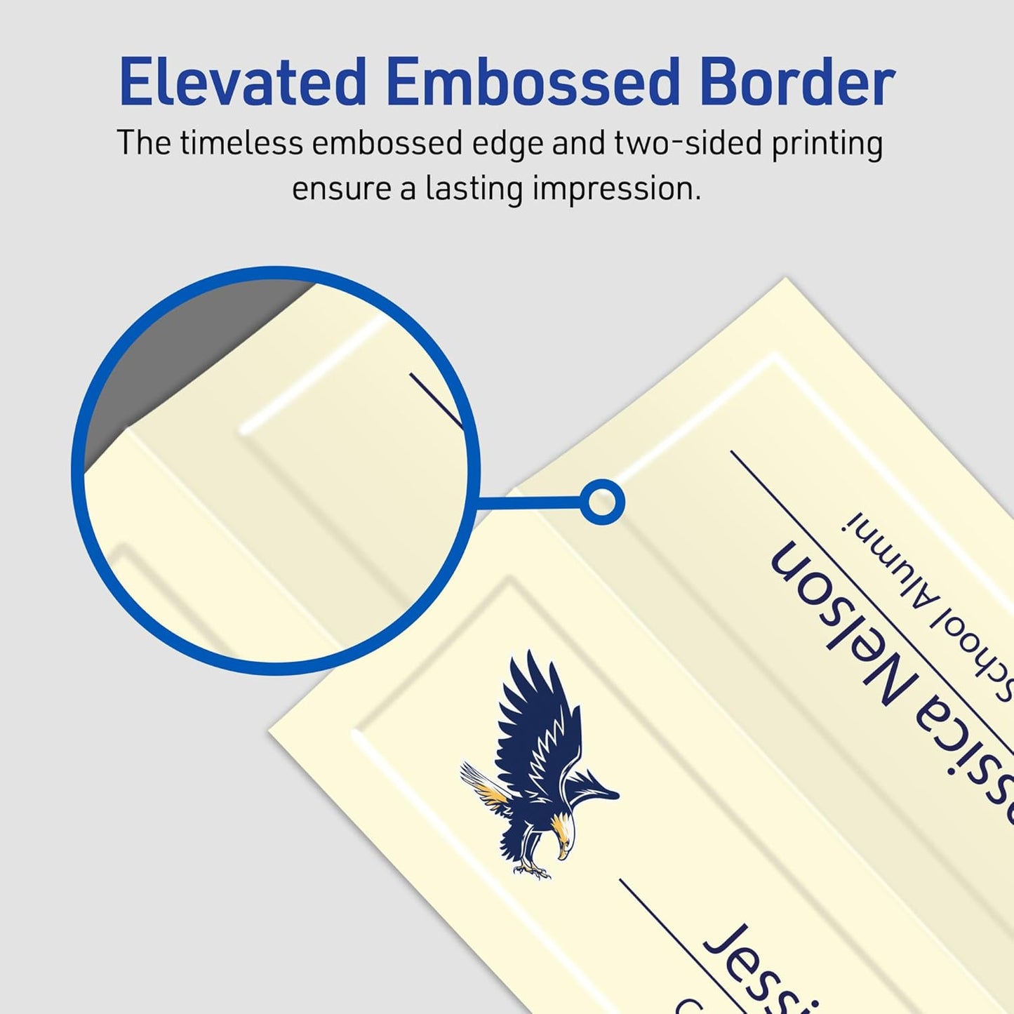 Avery Printable Tent Cards, 3.5" x 11", Ivory with Embossed Border, 50 Blank Place Cards for Laser or Inkjet Printers (5915)