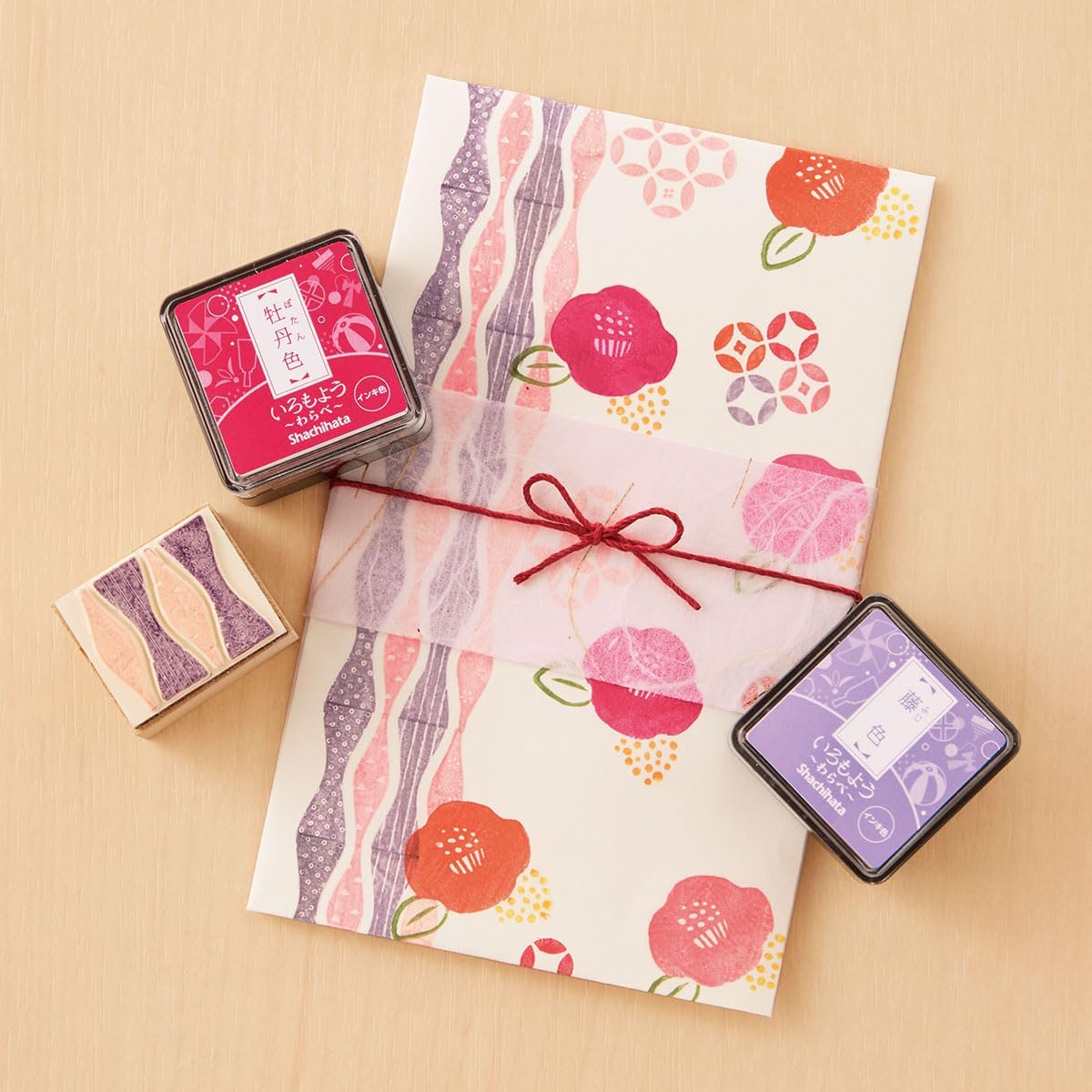 IROMOYO WARABE Stamp PAD, Small Traditional Japanese Ink Colour, Oil-Based Ink pad - Light Brown