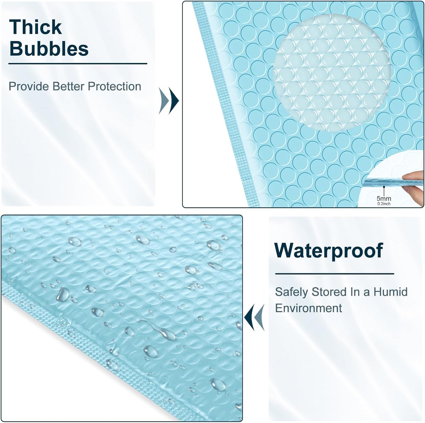 Bubble Mailers A4 Paper Size, 12x10 Padded Envelopes for Shipping, 25 Pack Mailing Packages with Self Seal Adhesive, Waterproof Bubble Envelopes (Light Blue)